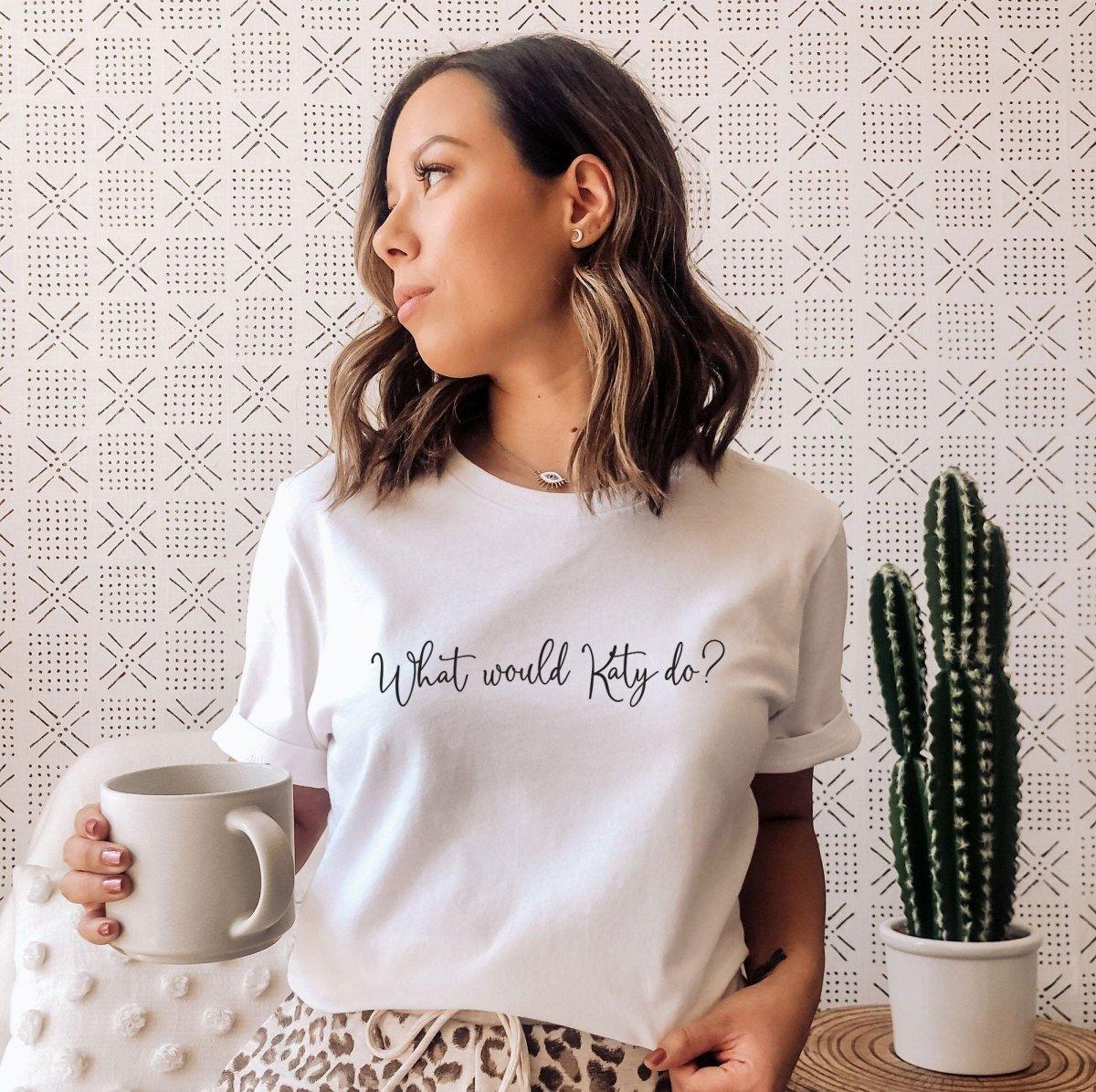 Personalised T-shirt, What would ? Do T-shirt, Casual T-shirt, White Slogan Girls Tops, Women's Slogan Top, Teenager Tops, Fashion Top, Teen - Amy Lucy