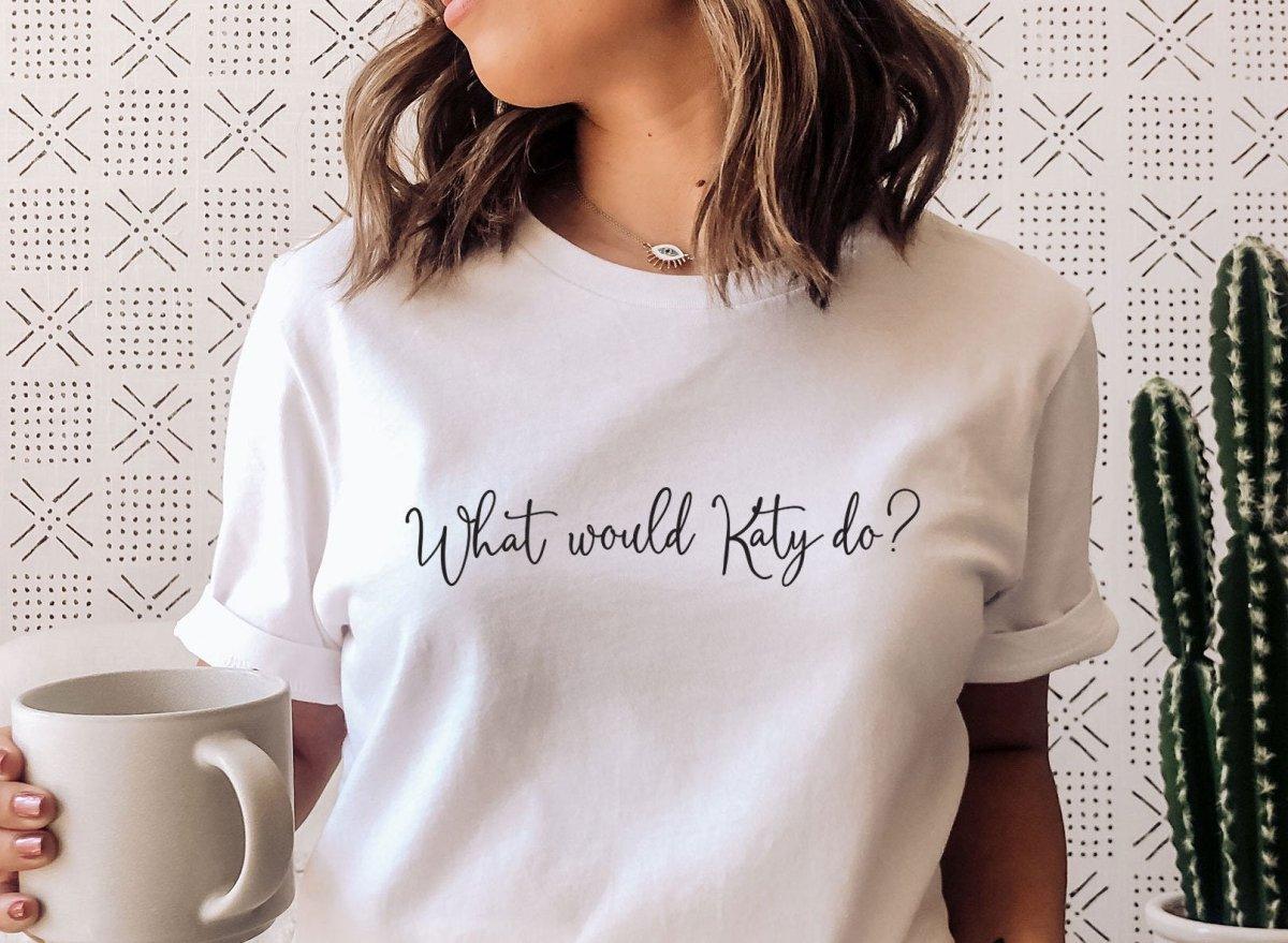 Personalised T-shirt, What would ? Do T-shirt, Casual T-shirt, White Slogan Girls Tops, Women's Slogan Top, Teenager Tops, Fashion Top, Teen - Amy Lucy