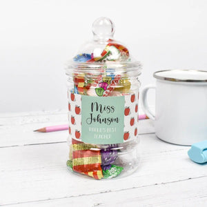 Personalised Teacher Sweet Jar, Teacher Gift Sweets, DIY Label, School Teacher Gift, Bright Personalised Teacher Gift, Personalised Gifts, - Amy Lucy