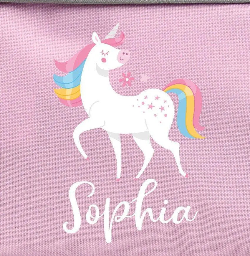 Personalised Unicorn Lunch Bag, Unicorn School Lunch Bag, Kids Unicorn Cooler Bag, Girls School Lunch Box, Kids, Student, Back To School, - Amy Lucy