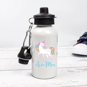 Personalised Unicorn Water Bottle, Unicorn School Bottle, Kids Unicorn Drink Bottle, Girls School Flask, Kids Children Student Drinks Cup, - Amy Lucy