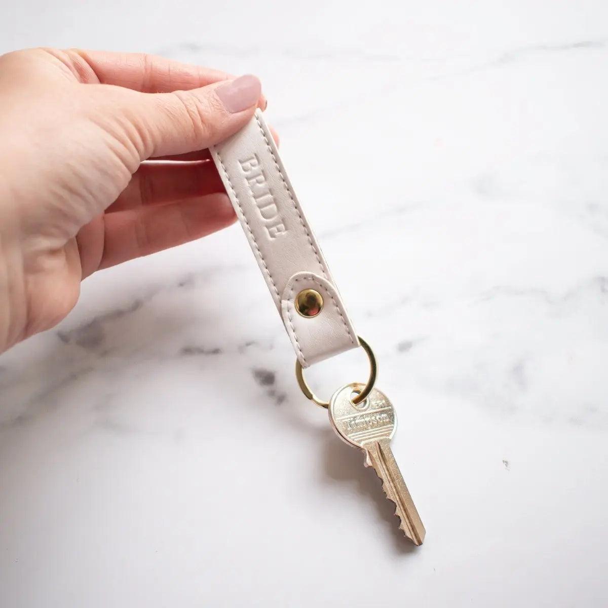 Personalised Vegan Leather Keychain, Personalised Key Fob, Embossed Keyring, Father's Day Gift, Monogram Gift, New Home Gift, New Car, Dad - Amy Lucy