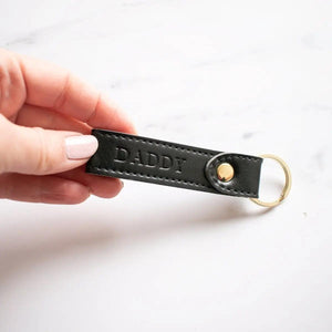 Personalised Vegan Leather Keychain, Personalised Key Fob, Embossed Keyring, Father's Day Gift, Monogram Gift, New Home Gift, New Car, Dad - Amy Lucy