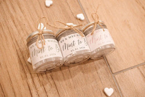 Personalised Wedding Favours X20 Stickers Only ,Wedding Favour Stickers, Personalised Wedding Party Favour Stickers, Mint to be - Amy Lucy