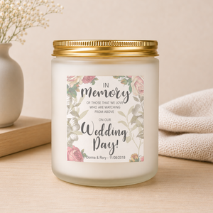 Personalised Wedding Memorial Candle shown from the front