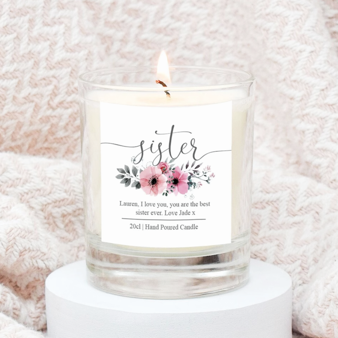 Personalised Sister Gift, Best Sister Gift Candle, Sister Candle Custom Candle, Sister Poem Gift Candle, Personalised Candle, Gift For Her,