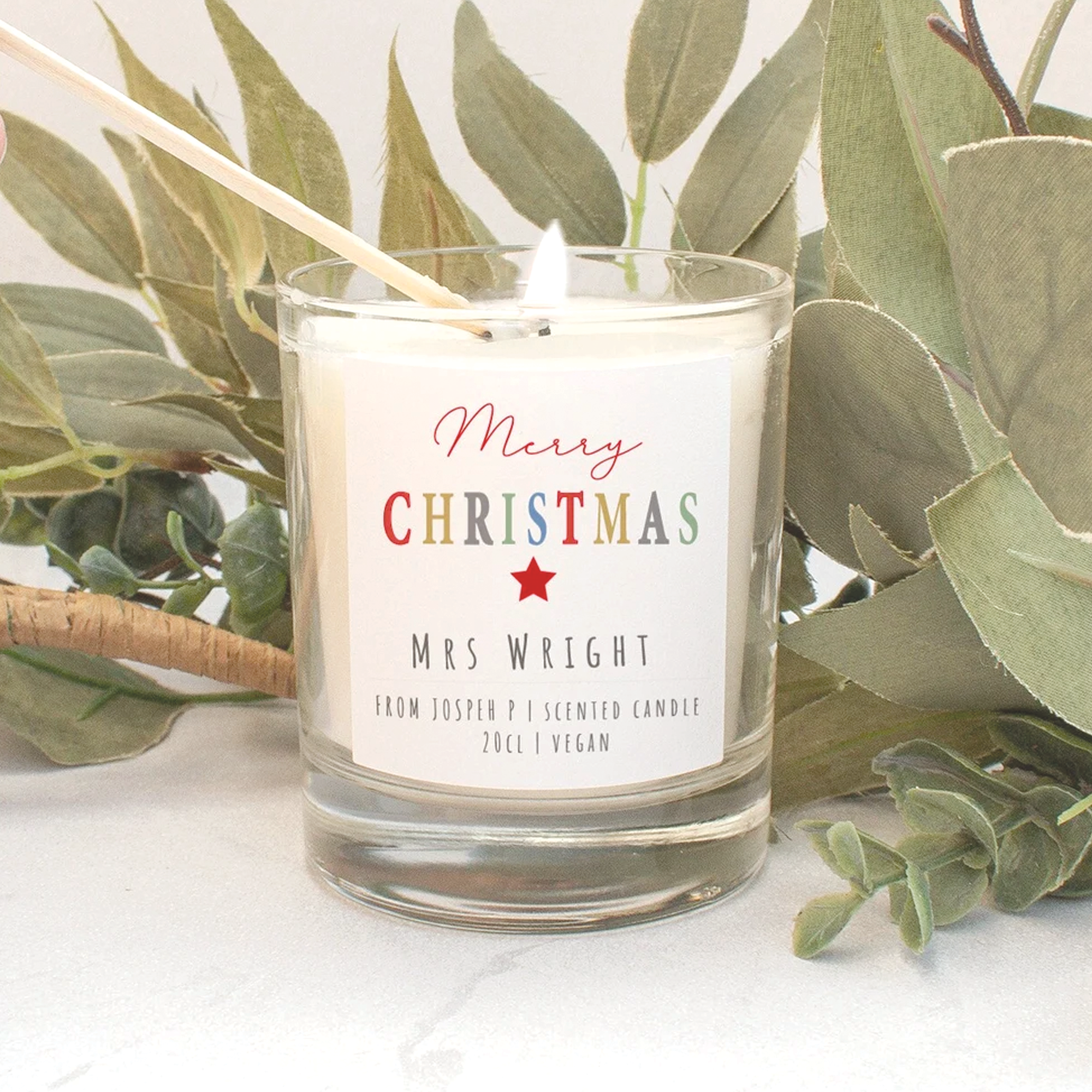 Personalised Teacher Christmas Candle, Teacher Candle Gift, Christmas Teaching Assistant Candle Gift, Nursery Christmas Gifts, Scented