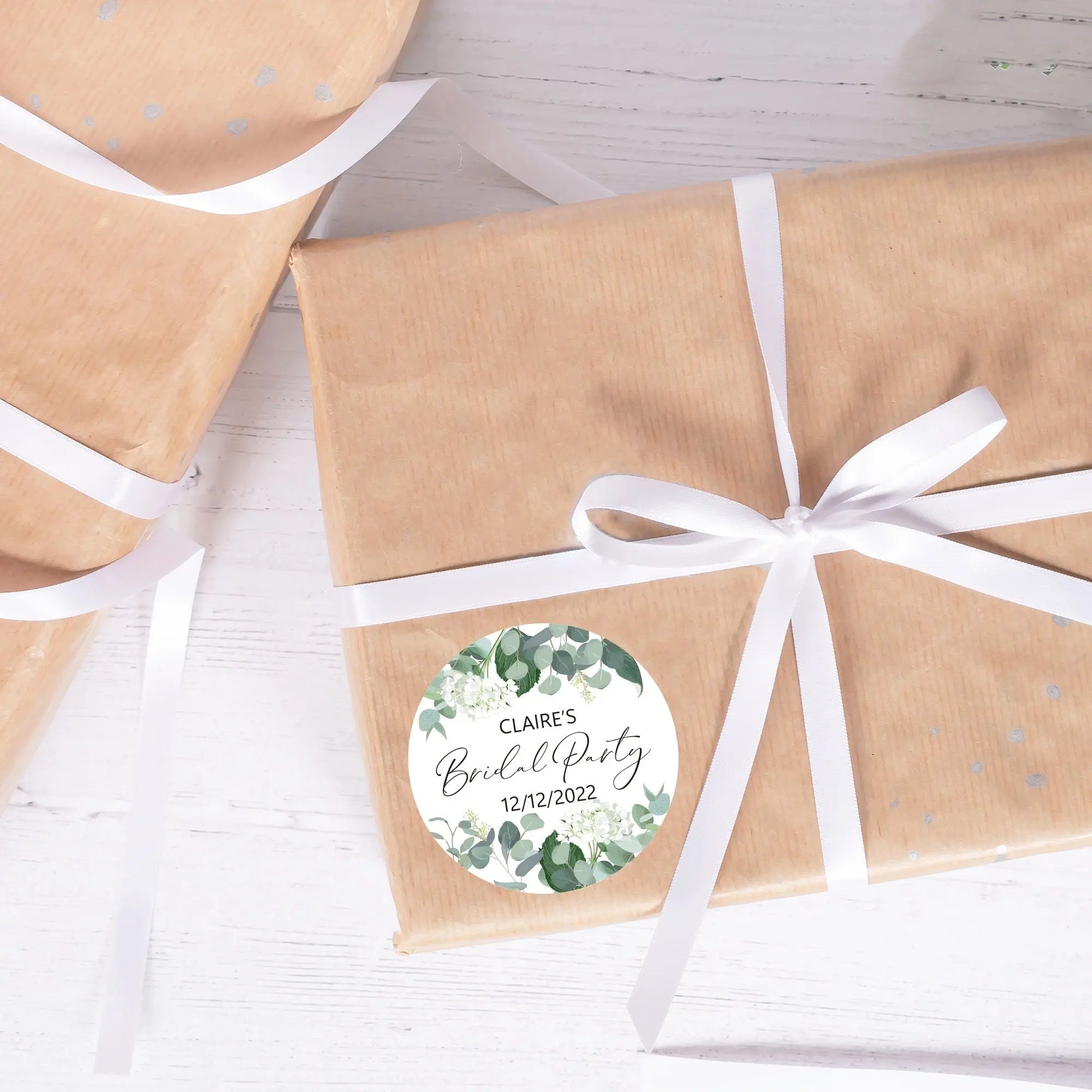 Personalised Hen Party Stickers, Green Hen Do Accessories, Hen Night Gift Bag Stickers, Hen Party Favour, Floral Stickers, Bridesmaid Labels