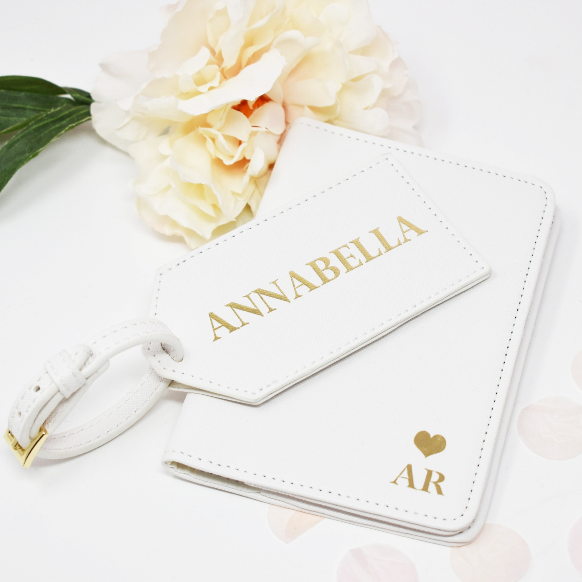 Personalised Passport & Luggage Tag with Metallic Print