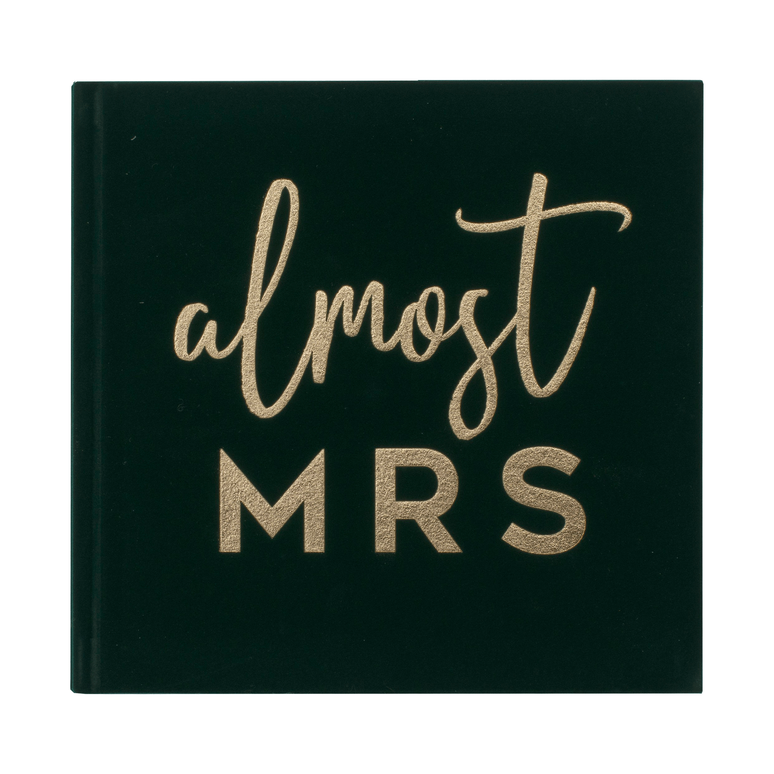 Green Velvet Almost Mrs Hen Party Guest Book