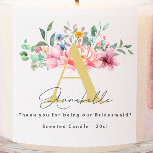 Bridesmaid Personalised Candle - Thank You For Being My Bridesmaid