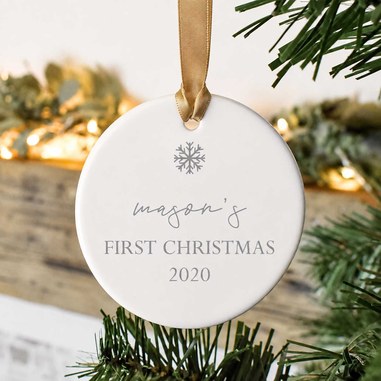 Personalised Baby Christmas Bauble, Custom Name Bauble, Baby Christmas Ornament, 1st Christmas, Snowflake Bauble, New Baby Christmas Gift