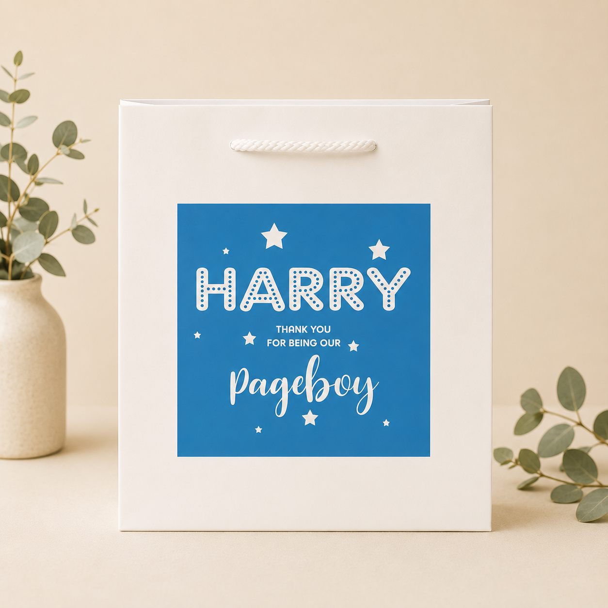 Personalised Page Boy Gift Bag, Page Boy Gift Bag, Blue Theme, Wedding Page Boy Thank you Gift, Wedding Gift, Page Boy Gift, Wedding Day