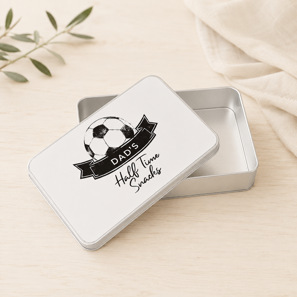 Personalised Dad Football Tin, Fathers Day Football Gift, Dad Tin Soccer Gift, Football Gift for Him, Grandad Gift, Treat  Tin, Man Tin