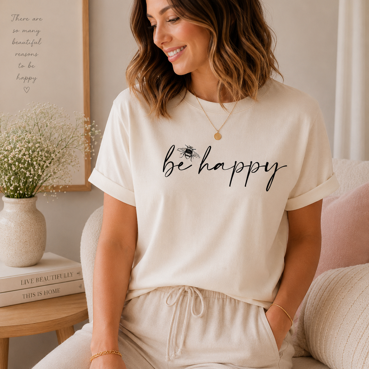 Cheerful Bee Motivational T-Shirt for Women