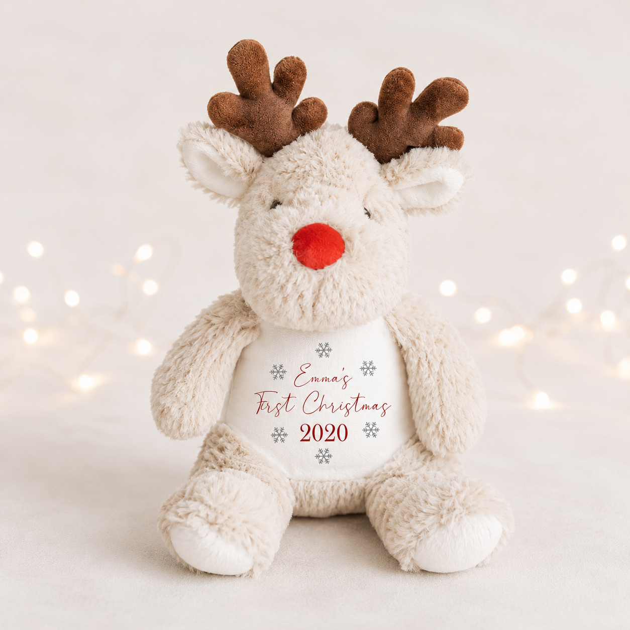 Personalised First Christmas Teddy, Baby 1st Christmas Gift, Reindeer Soft Toy, Penguin Teddy, Custom Cuddly Toy, Baby Stocking Fillers
