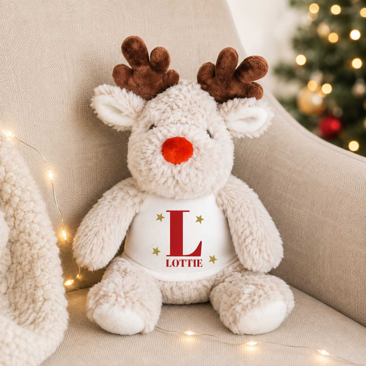 Personalised Reindeer Teddy, Personalised Penguin Teddy, Baby Christmas Gift, Cuddly Toy, Child Christmas Teddy, New Baby Stocking Fillers