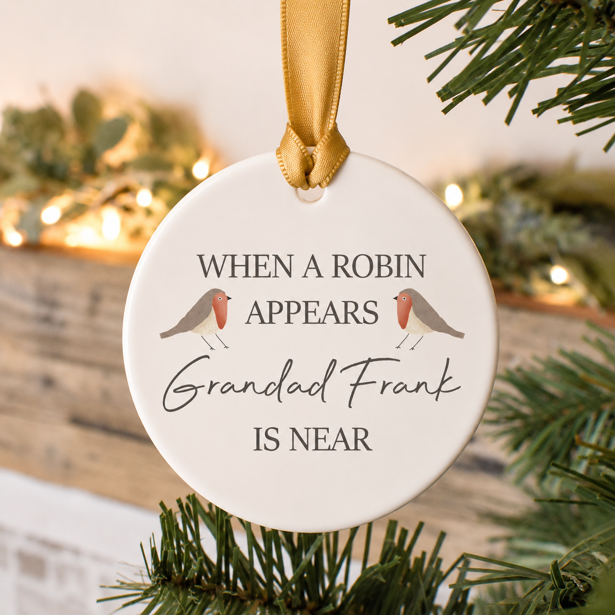 Personalised Robin Loving Memory Bauble Lost Loved One Bauble Christmas Bereavement Gift Christmas Remembrance Ornament Memorial Decoration