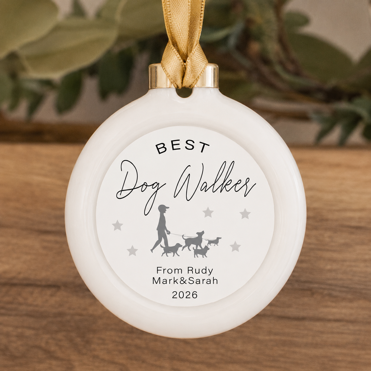 Personalised Dog Walker Gift, Christmas Dog Walker Bauble, Pet Carer Gift, Pet Babysitter Gift, Dog Walker Xmas Gifts, Custom Bauble