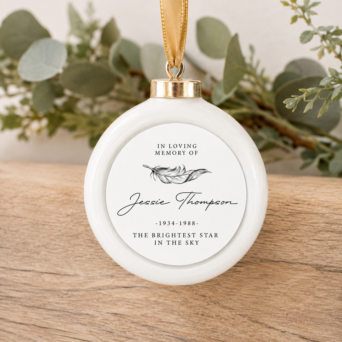 Personalised Remembrance Bauble, Custom Christmas Bereavement Gift, Lost Loved One Bauble, Loving Memory Decoration, Your Image Memorial