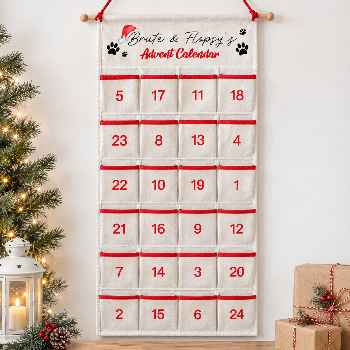 Personalised Christmas Pet Advent Calendar, Dog Christmas Countdown, Pets Advent Calendars, Cats Advent Calendar, Christmas