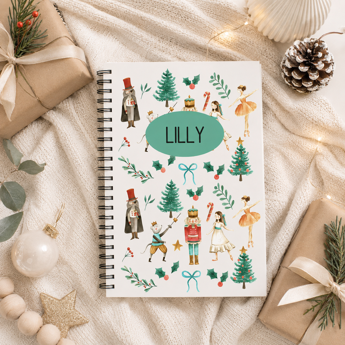 Personalised Nutcracker Christmas Notebook