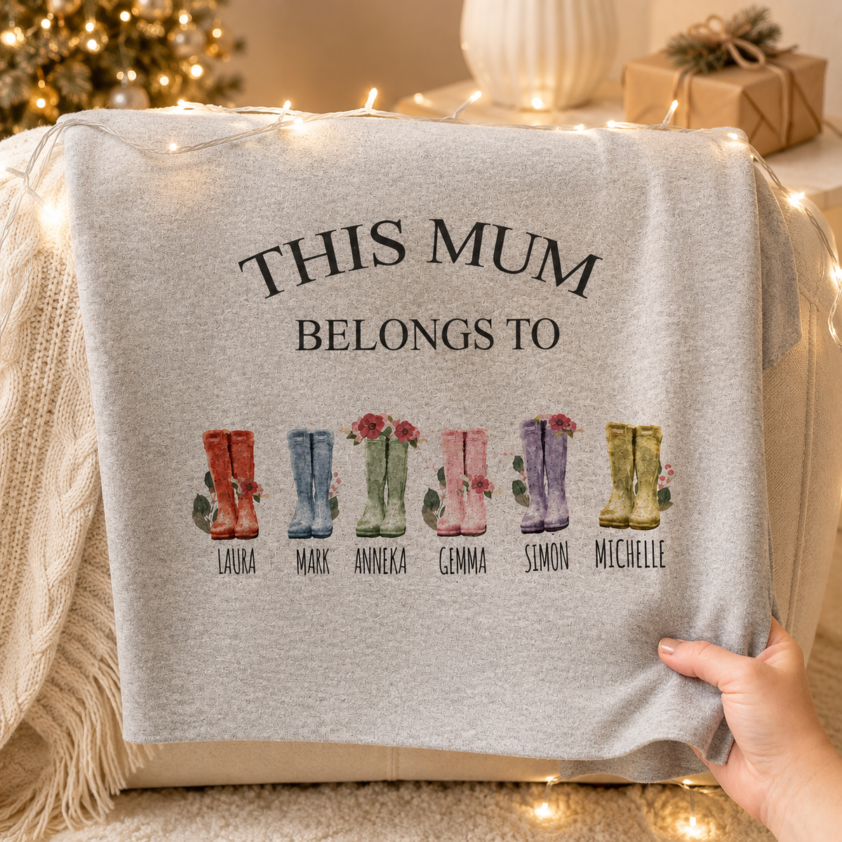 Personalised Nanny Gift Christmas Blanket, Nan Belongs to Blanket Gift, Christmas Grandma Gift, Nanny Christmas Gifts, Mum Christmas Gift