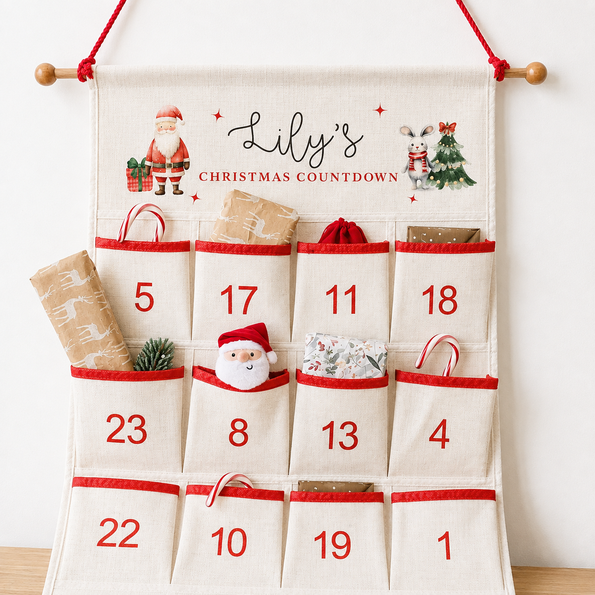 Personalised Christmas Advent Calendar, Christmas Countdown, Kids Advent Calendars, Family Advent Calendar, Christmas Decor, Refillable