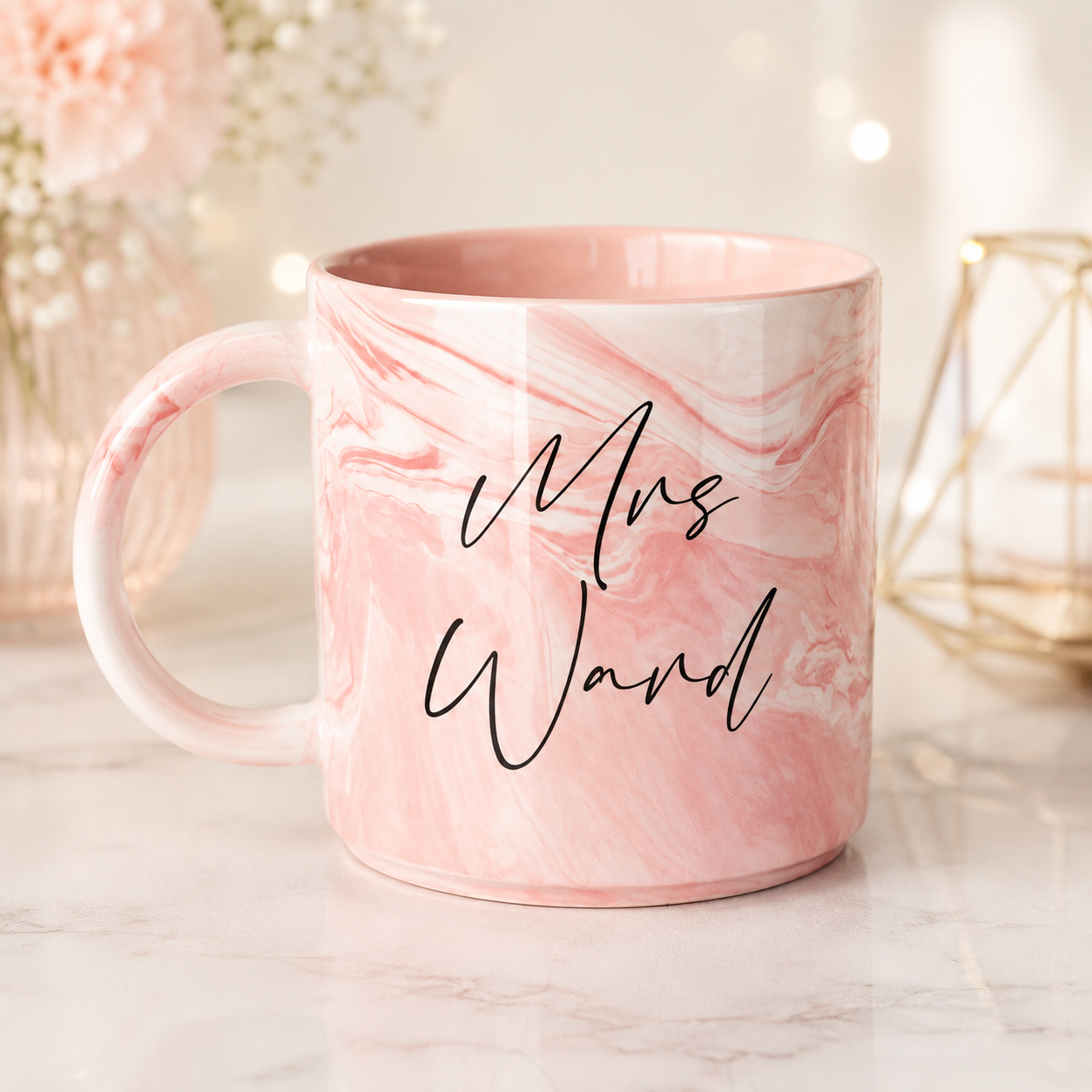 Personalised Marble Mug, Bride To Be Mug, Teacher Mug, Teacher Gifts, Personalised Work Mug, Name Mug, Coffee Mug, Gift for Her, Mrs Mug