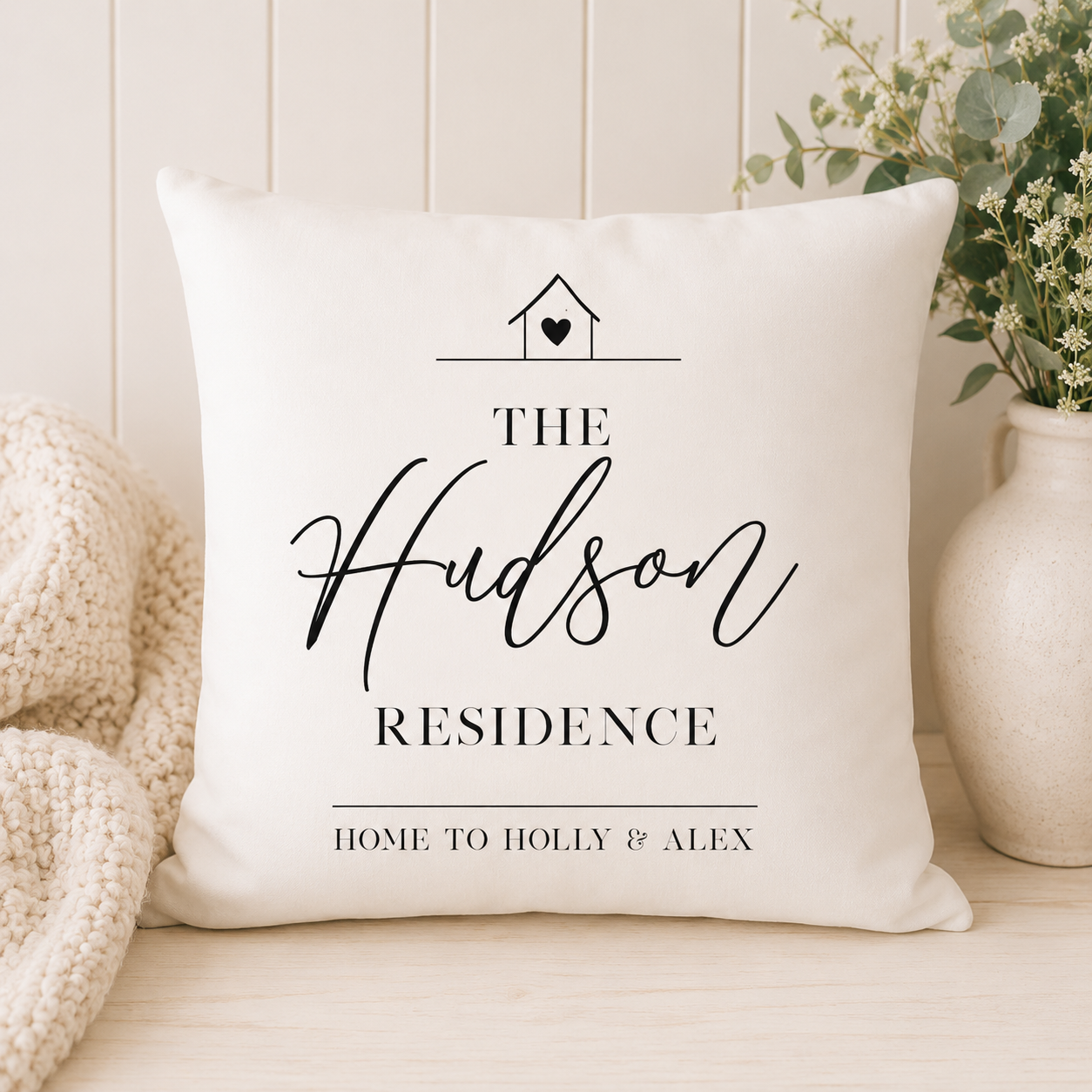 Personalised New Home Cushion, Housewarming Gift, Housewarming Printed Cushion, New Home Present, Custom New Home, Home Gifts, Moving