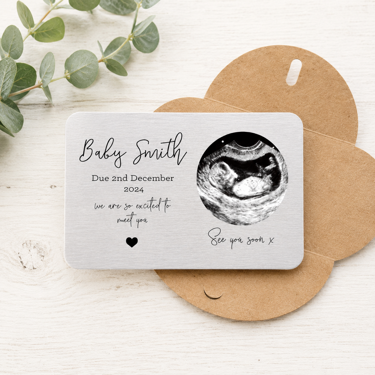 Personalised Baby Scan Gift, Baby Announcement Gift, Baby Ultrasound Picture Gift, Pregnancy Scan Card,