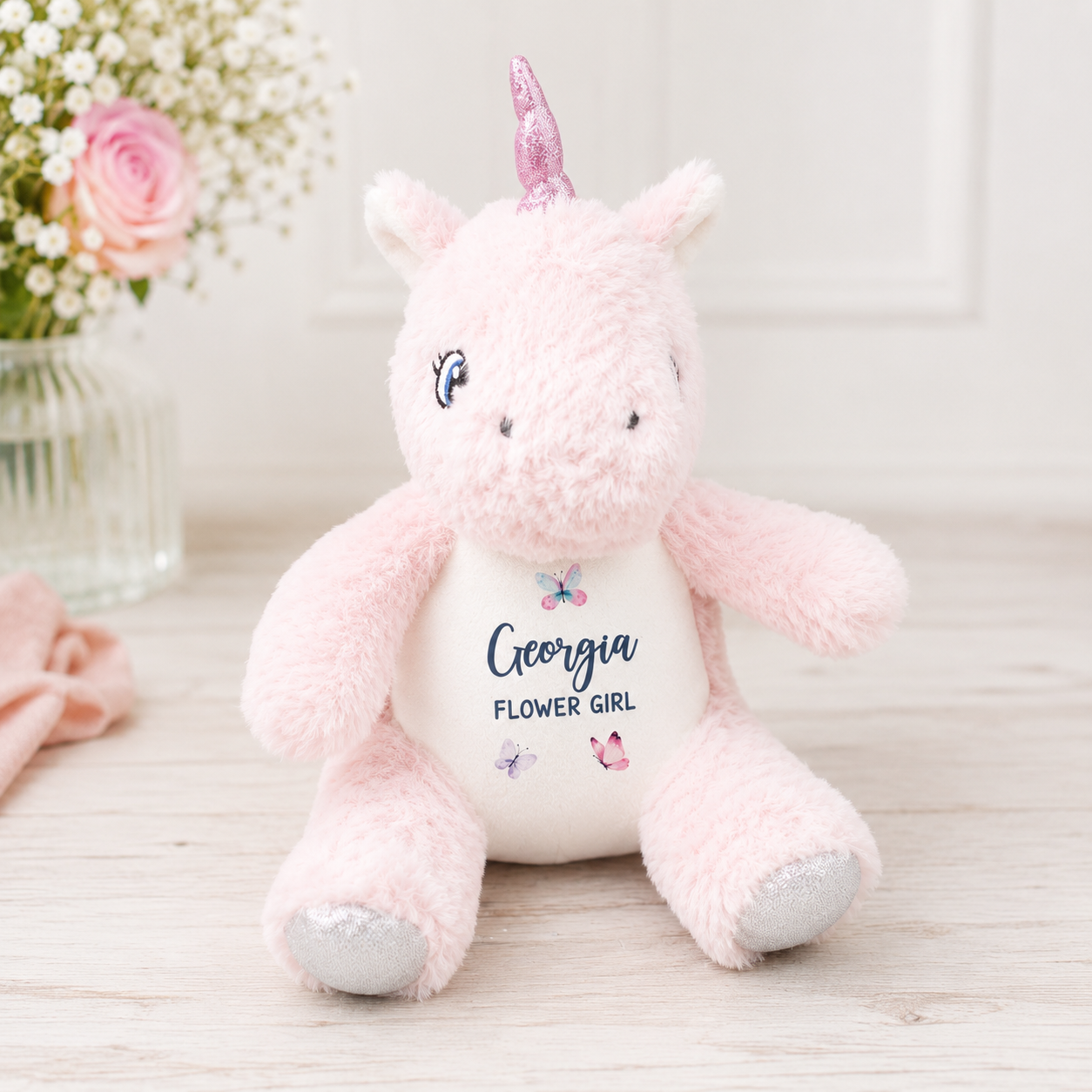 Personalised Flower Girl Unicorn, Flower Girl Gift, Flower Girl Unicorn, Wedding Flower Girl Thank You Gift, Wedding Gift, Flower Girl Gifts