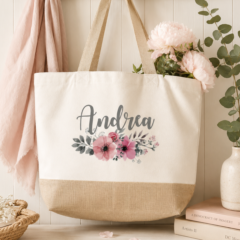 Personalised Bridesmaid Tote Bag, Bride Shopper Bag, Bridesmaid Favour, Personalised Bride Jute Bag, Bridesmaid Gift, Bride Gifts, Jute Bag