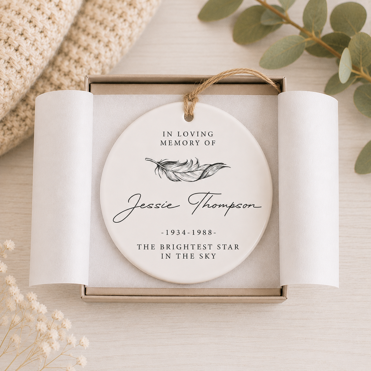 Personalised Remembrance Bauble, Custom Christmas Bereavement Gift, Lost Loved One Bauble, Loving Memory Decoration, Your Image Memorial