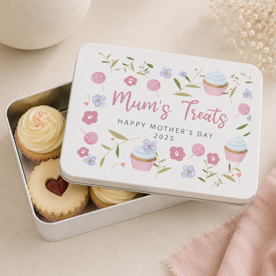 Personalised Mother's Day Baking Tin, Floral Mother's Day Cake Tin, Mother's Day Treat Tin, Personalised Mum Treat Tin, Mum's Sweet Tin