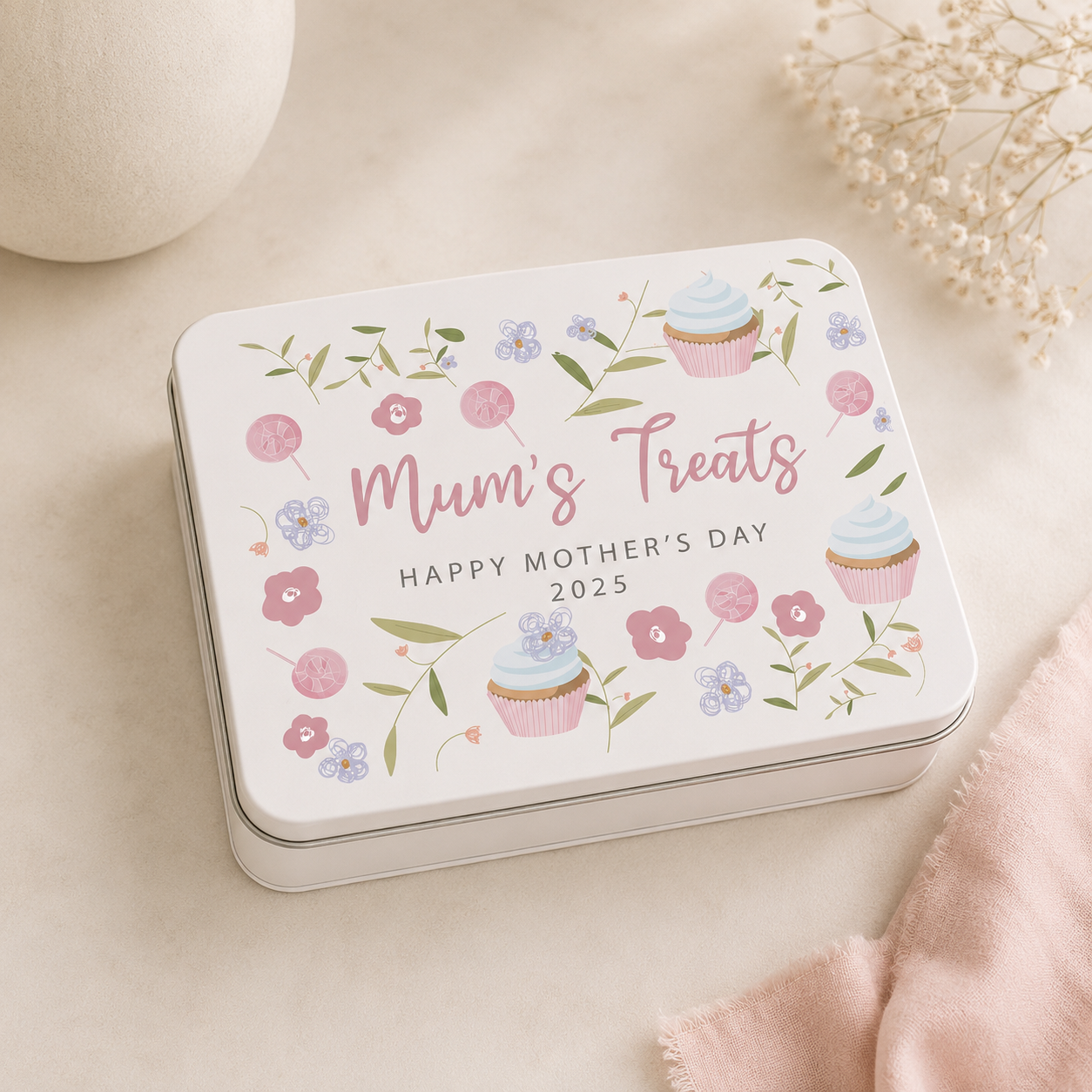 Personalised Mother's Day Baking Tin, Floral Mother's Day Cake Tin, Mother's Day Treat Tin, Personalised Mum Treat Tin, Mum's Sweet Tin