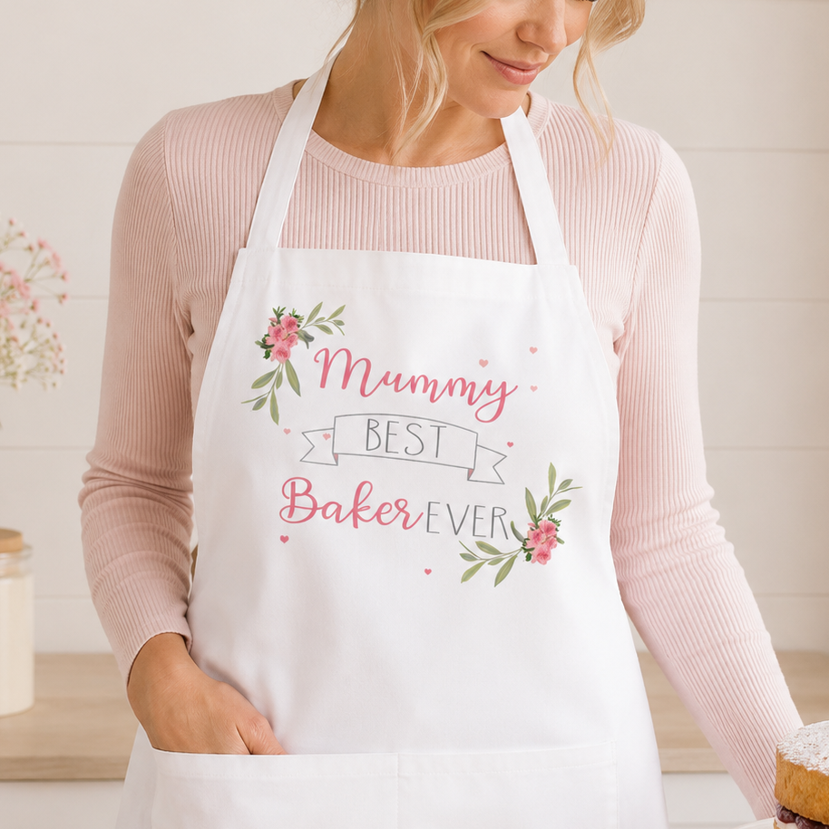 Personalised Mummy Apron, Mum Baking Gift, Personalized Apron Cooking Gift, Gifts for Mum, Kitchen Apron, Best Baker, Mum Christmas Gift