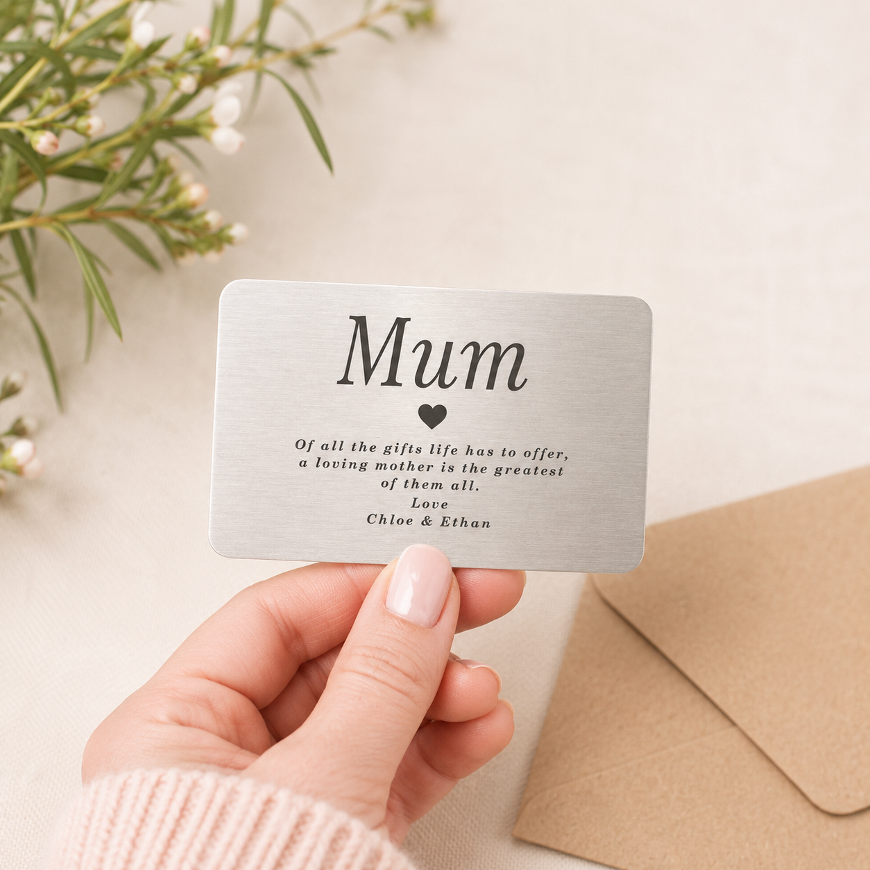 Personalised Mum Best Friend Metal Wallet Card , Sentimental Keepsake Gift for Mum,