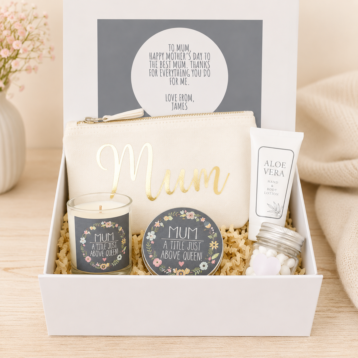 Personalised Mother's Day Gift Set, Mum Filled Gift Box, Mothers Day Hamper, Mothers Day UK, Nan Gift, Mum Queen Gift, Mum Gift Set