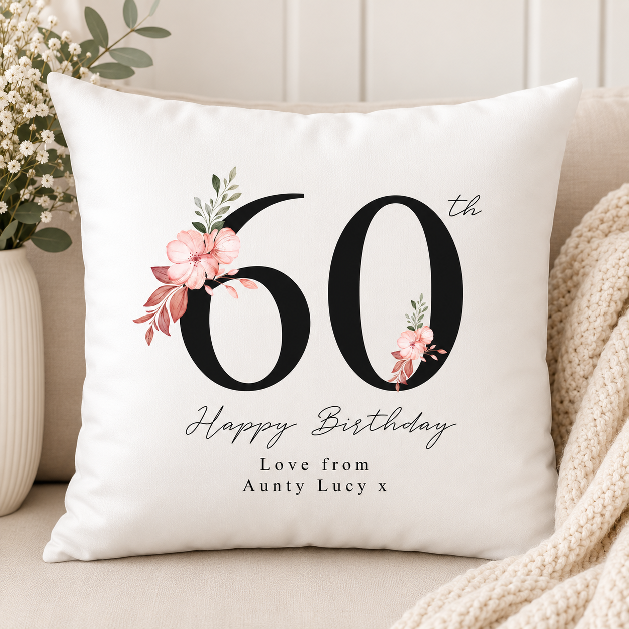 Personalised Birthday Cushion, Birthday Age Cushion, Party Decor, Milestone Birthday Cushion, Milestone Birthday Gift, Age Gift, 18th Gift