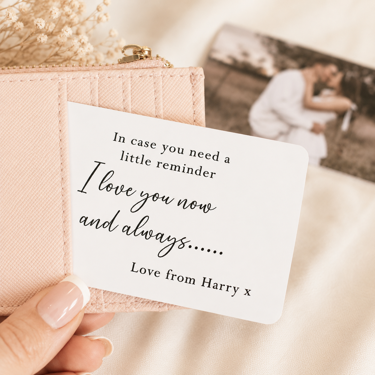 Personalised Anniversary Gift, Anniversary Wallet Card, Keepsake Purse Card, Couple Photo Gift, Boyfriend Keepsake Gift, Gift for Him,