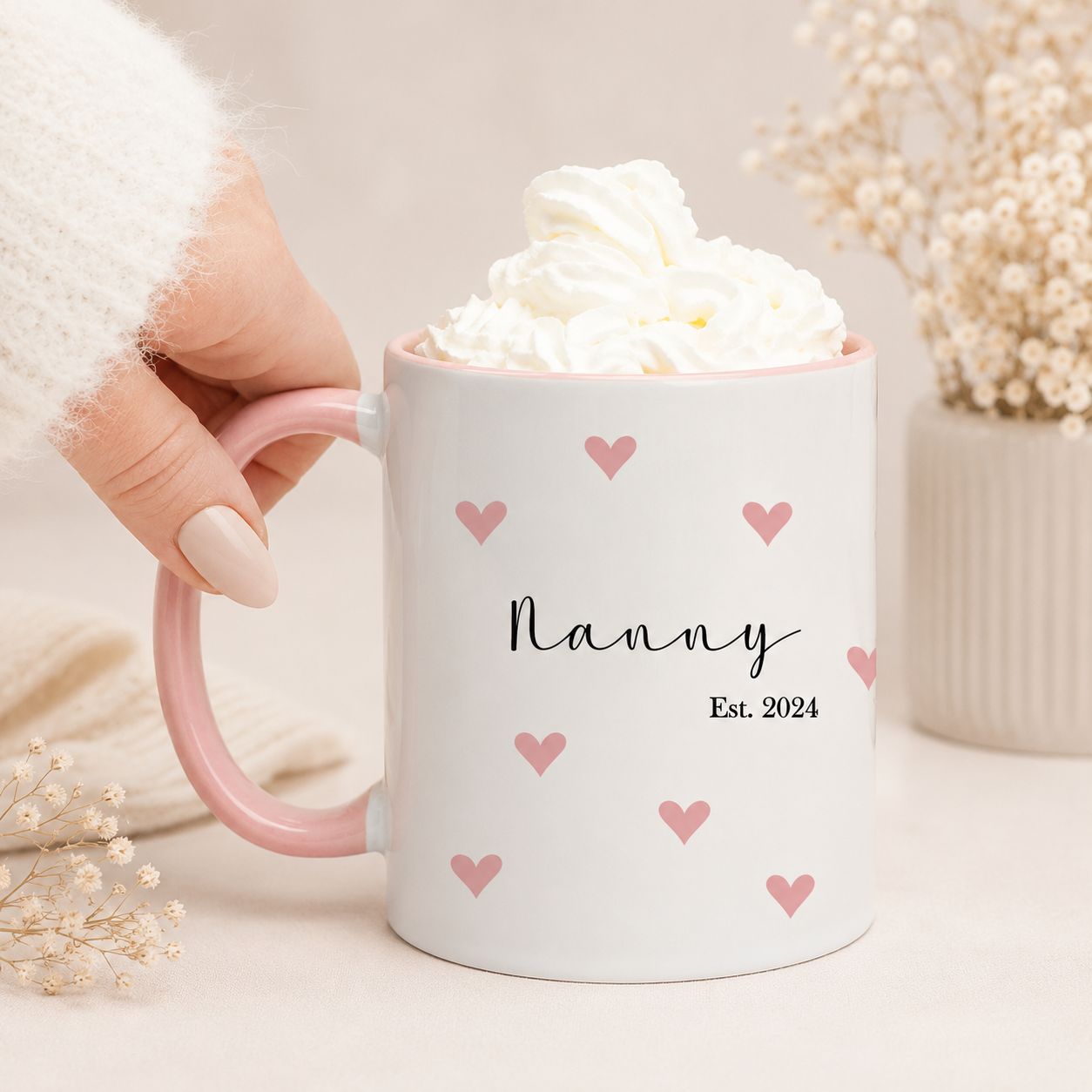 Personalised New Baby Announcement, New Nanny Mug, Grandma Mug, New Nanny Gift, Mother's Day Gift as Nanny, Mother's Day Mug, For Mum