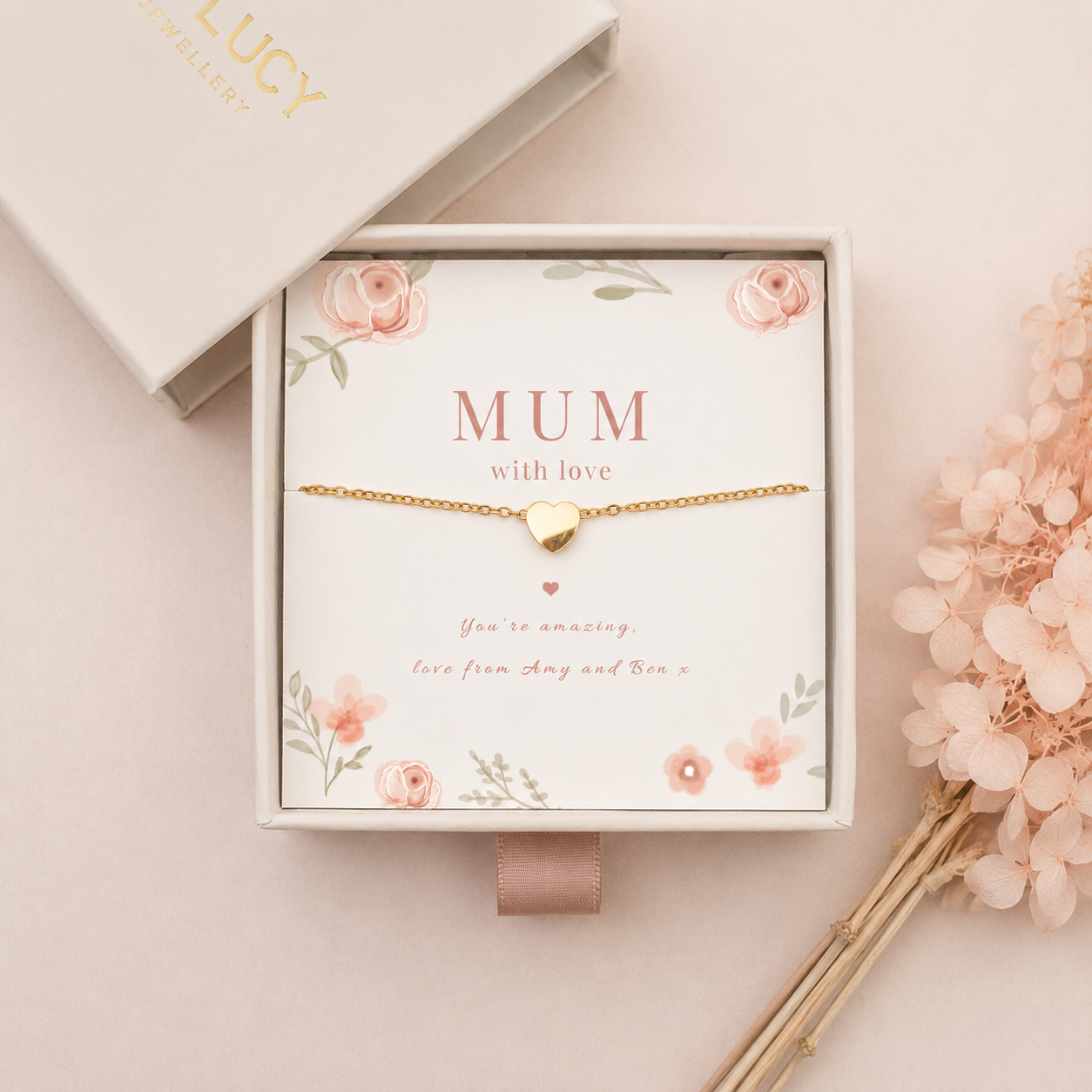 Personalised Mum Heart Necklace