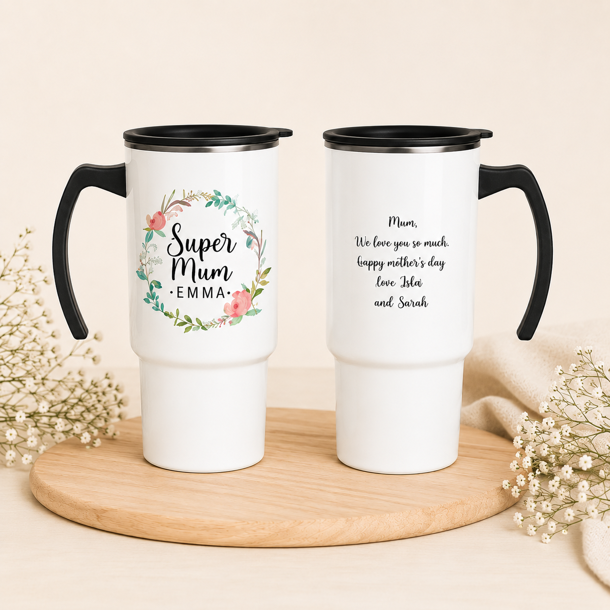 Personalised Mum Travel Cup, Mother's Day Gift, Personalised Mum Travel Cup, Mum Drinks Cup, Mother's Day Hot Cup Cold Cup, Drinks Bottle