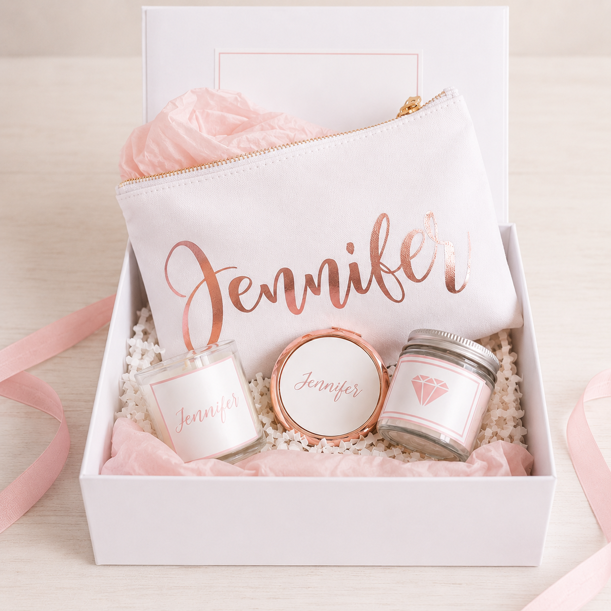 Personalised Rose Gold Bridesmaid Proposal Gift Box, Luxury Filled Thank You Bridesmaid Box, Bridesmaid Gift Set, Wedding Thank You Gifts,