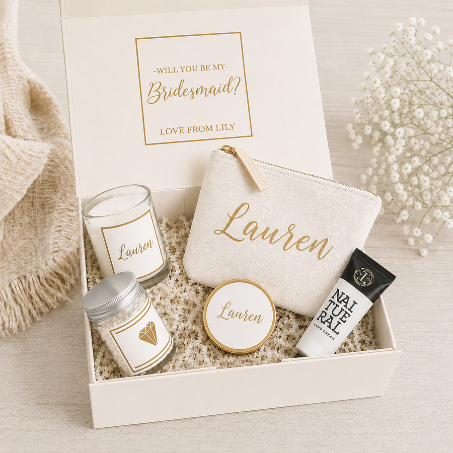 Personalised Bridesmaid Proposal Gift Box – Gold