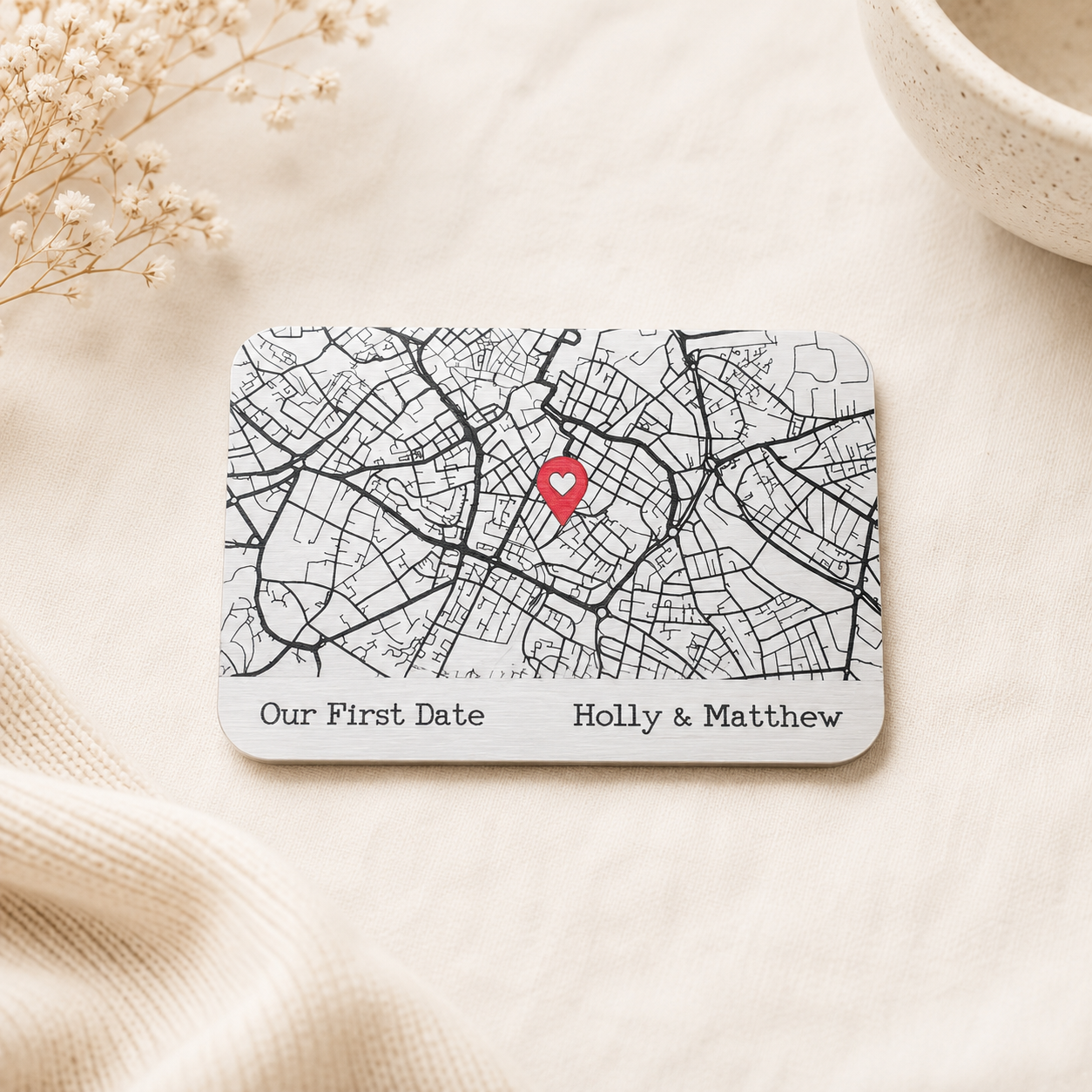 Where We Met Wallet Card Personalised Couple's Map Keepsake
