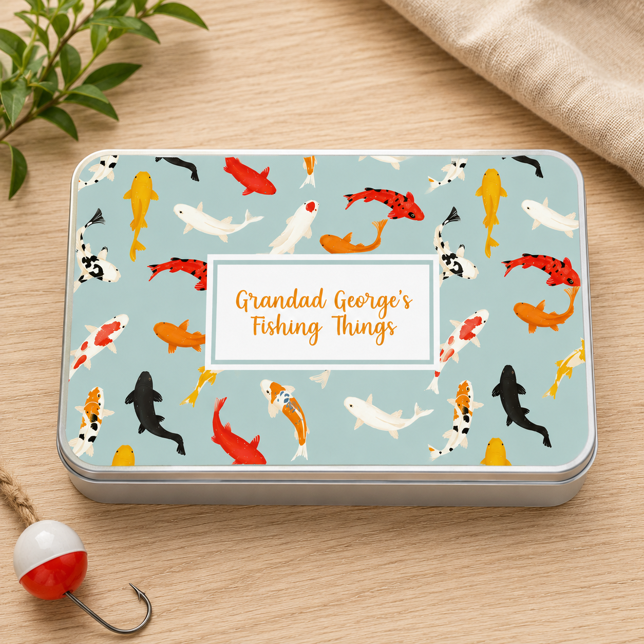 Personalised Grandad's Fishing Tin, Father's Day Fishing Gift, Fishing Dad Gift, Granddad Fishing Gift, Personalised Storage Tin, Grandpa