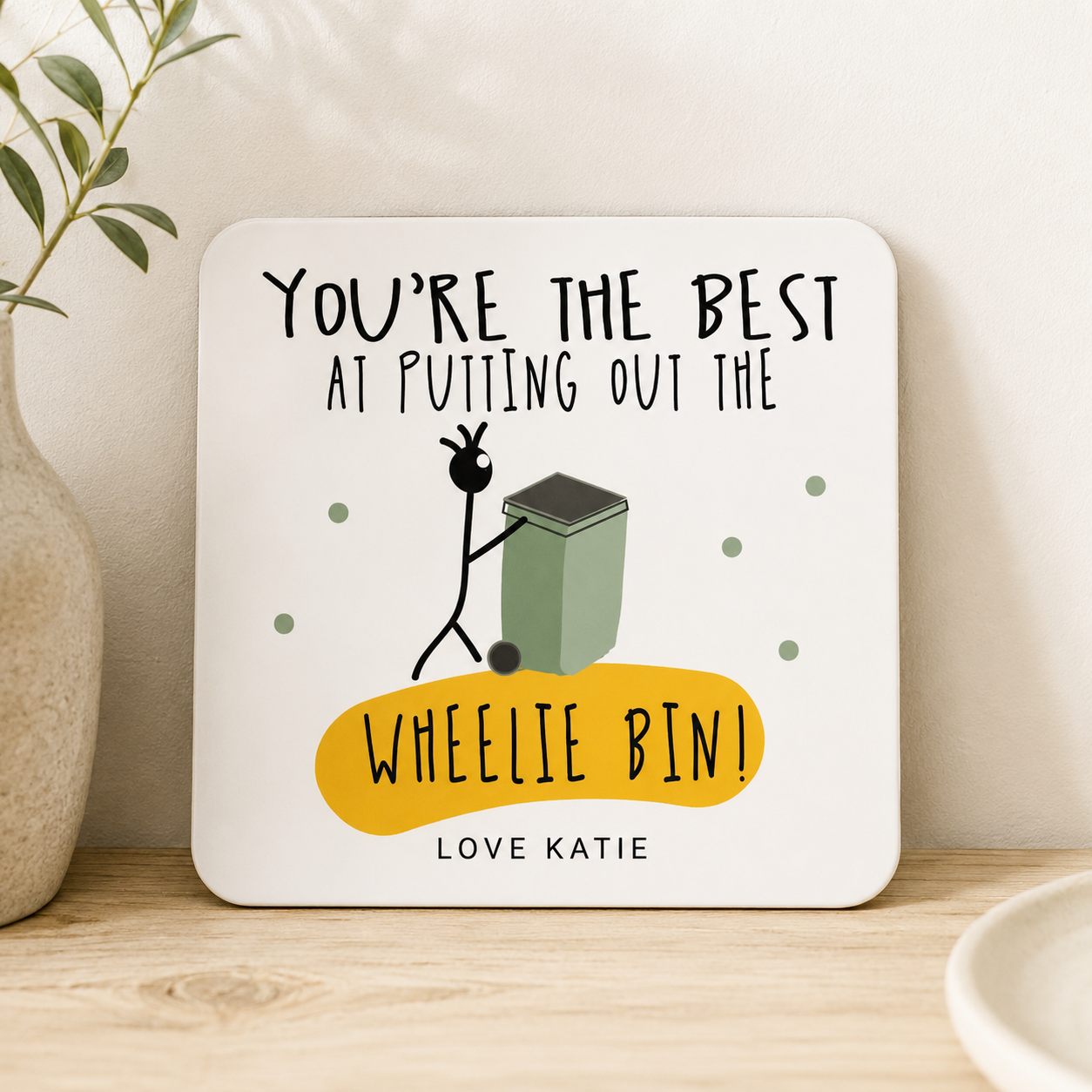 Personalised Husband Gift, Partner Funny Gift, Valentines Gift, Couple Gift, Wheelie Bin Gift, Bin Gift, Boyfriend Gift