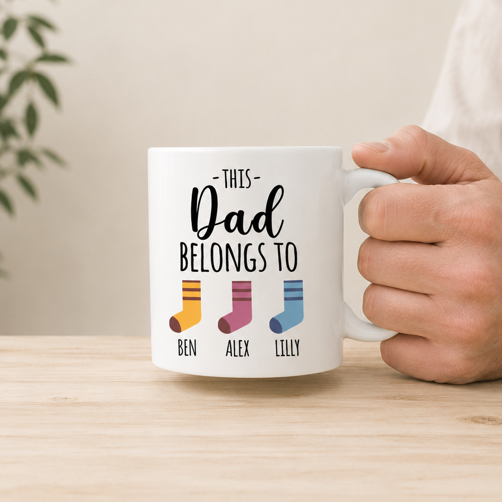 Personalised Dad Mug, Father's Day Daddy Gift, Dad Gift, Daddy Belongs To Gift, Personalised Grandad Gift, Fathers Day Mug, From Child Gift